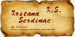 Krstana Serdinac vizit kartica